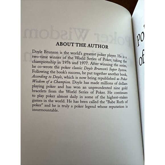 Poker Wisdom of a Champion by Doyle Brunson (2003, Trade Paperback) - Picture 3 of 4